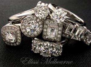 Collection of superb diamond engagement rings hand crafted by Ellissi's jewellers