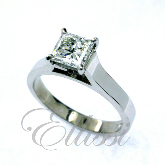 "Anne" Princess cut diamond solitaire.