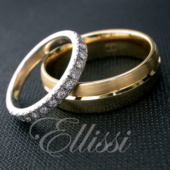 “Constant” his and hers wedding bands.
