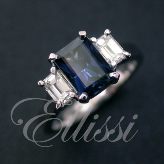 "Acer" Australian Sapphire trilogy ring.