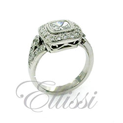 "Alexandra" Double Bezel Halo Ring