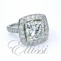 "Rio" Three carat Princess Cut diamond.