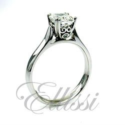 "Emerald" Emerald cut diamond solitaire.