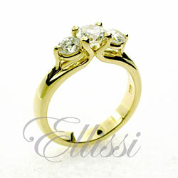 “Tilly” Yellow gold three stone ring.