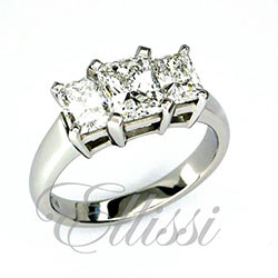 "Adore" Radiant Cut Diamond Trilogy Ring