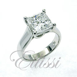 "Devotion" Princess cut diamond solitaire.