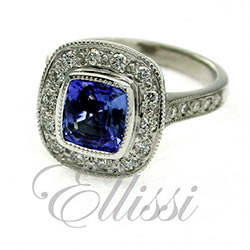 "Lynne" Antique style ceylon sapphire ring.