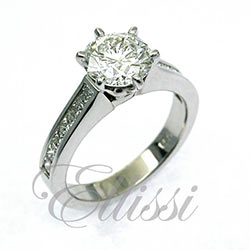 "Paris" six claw Round Brilliant cut solitaire.