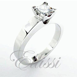 "Ellen" Princess cut diamond solitaire.