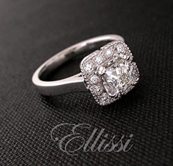 Halo cluster diamond ring