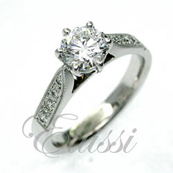 "Alya" Round Brilliant cut traditional solitaire.