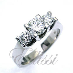“Elena” Three stone diamond ring.