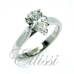 "Memoria" Pear brilliant cut diamond solitaire.