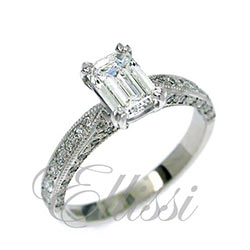 “Arrette” Antique Emerald Cut Diamond Ring 1.07 ct