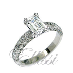 "Arrette" Antique Emerald Cut Diamond Ring 1.07 ct