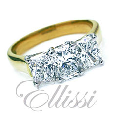 “Cephei” Triple Radiant cut diamond ring
