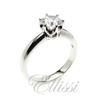 Side profile of the "Delfina" engagement ring