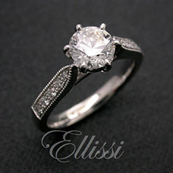 “Mira” 18 ct white gold traditional 6 claw Engagement Ring