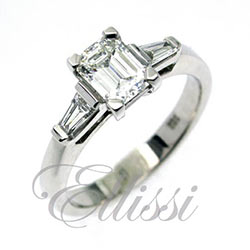 "Brigitta" Emerald Cut Three Stone Ring