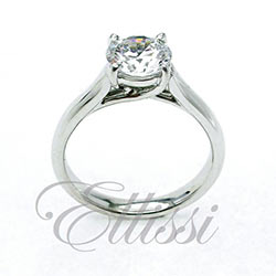 "Fleur" A classic four claw set round brilliant cut diamond