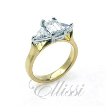"Sofia" A trilogy of emerald cut and trilliant cut diamonds