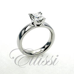 "Alysse" Princess cut diamond ring 1.04 ct