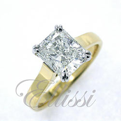 "Celia" Rectangular Radiant cut diamond ring