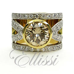 "Aria" Champagne diamond dress ring.