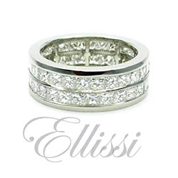 "Chic" Platinum Princess cut diamond set band.