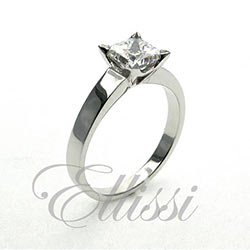 "Elegance" Princess cut diamond solitaire.