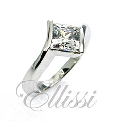 "Miriam" Princess cut diamond solitaire.