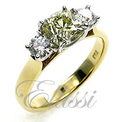 "Flaxen" Yellow diamond trilogy ring.