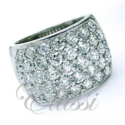 “Sensation” wide diamond encrusted dress ring.