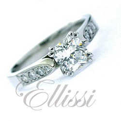 “Antoinette” Cushion Brilliant cut diamond ring.