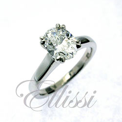 "Classique" Oval Brilliant cut diamond solitaire.