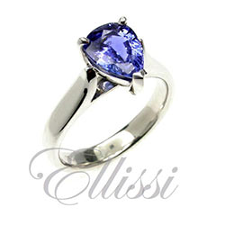 "Pere" Pear shaped ceylon sapphire solitaire.