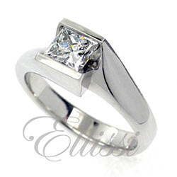 "Adorn" modern Princess cut diamond solitaire.