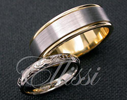 "Paria" Wedding bands, with engraved pattern