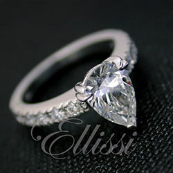 "Demetria" Pear shaped diamond ring.