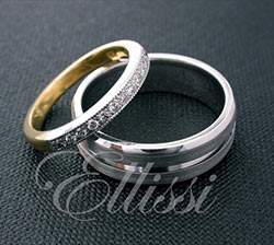 "Faith" wedding bands, his and hers