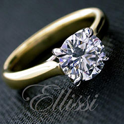 "Helena" Two tone solitaire diamond ring.