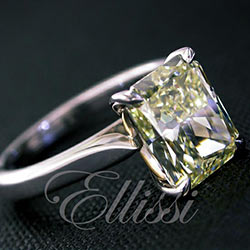 "Leta" Fancy Light Yellow Radiant cut diamond.