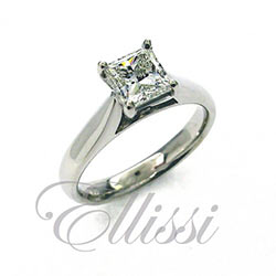 "Pure" elegant Princess cut diamond solitaire.