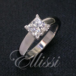 "Zeta" Princess Cut diamond solitaire.