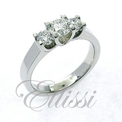 "Irina" Round brilliant cut diamond trilogy ring.