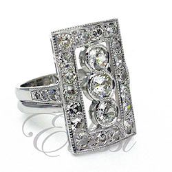 "Meryem" unique design picture frame dress ring.