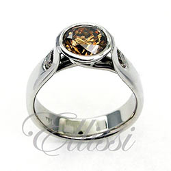 "Brandy" rich burnt orange Cognac diamond ring.