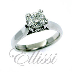 "Taylor" Antique style Cushion cut diamond solitaire.