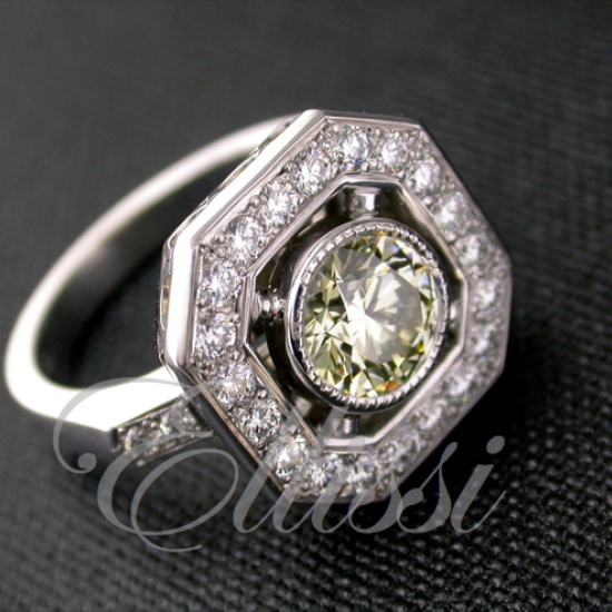 “Aurora” Art Deco Style Octagonal Cluster Ring