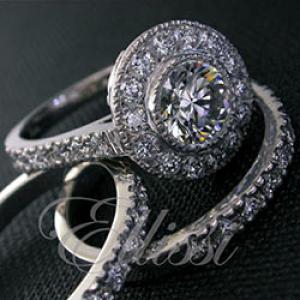“Angelina” round halo design ring.